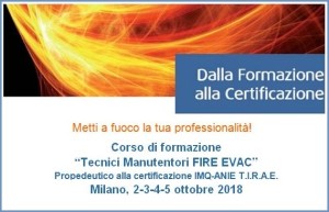 Corso EVAC-Fire 2-5 Ottobre 2018